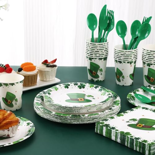 LOOWVY 175PCS St Patricks Day Plates and Napkins Set-St Patricks Day Party Supplies for St Patricks Day Decorations - Image 5