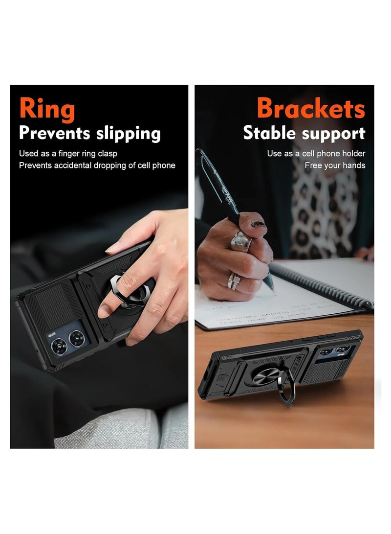 general Compatible with Motorola Edge 50 Fusion Wallet Case with Swivel Holder and Hidden Card Holder, Non-Slip Rugged Moto Edge 50 Fusion Case - Image 4