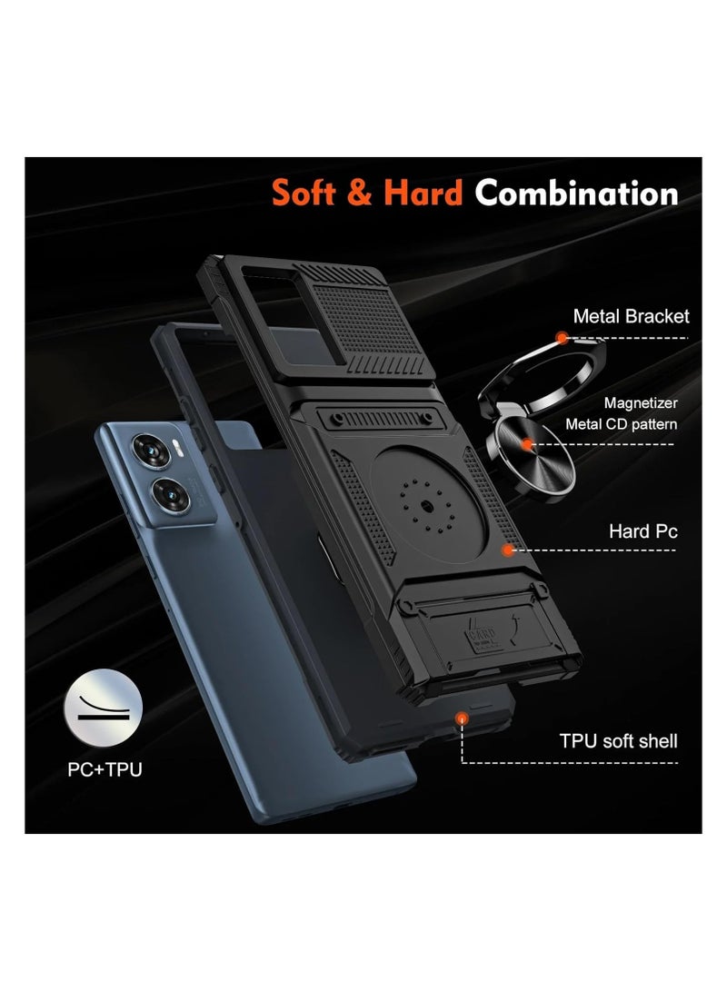 general Compatible with Motorola Edge 50 Fusion Wallet Case with Swivel Holder and Hidden Card Holder, Non-Slip Rugged Moto Edge 50 Fusion Case - Image 5