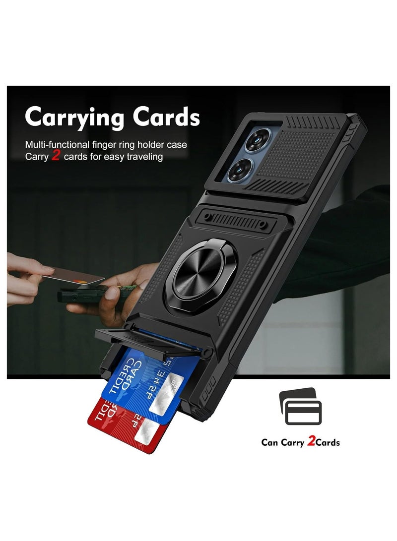 general Compatible with Motorola Edge 50 Fusion Wallet Case with Swivel Holder and Hidden Card Holder, Non-Slip Rugged Moto Edge 50 Fusion Case - Image 2