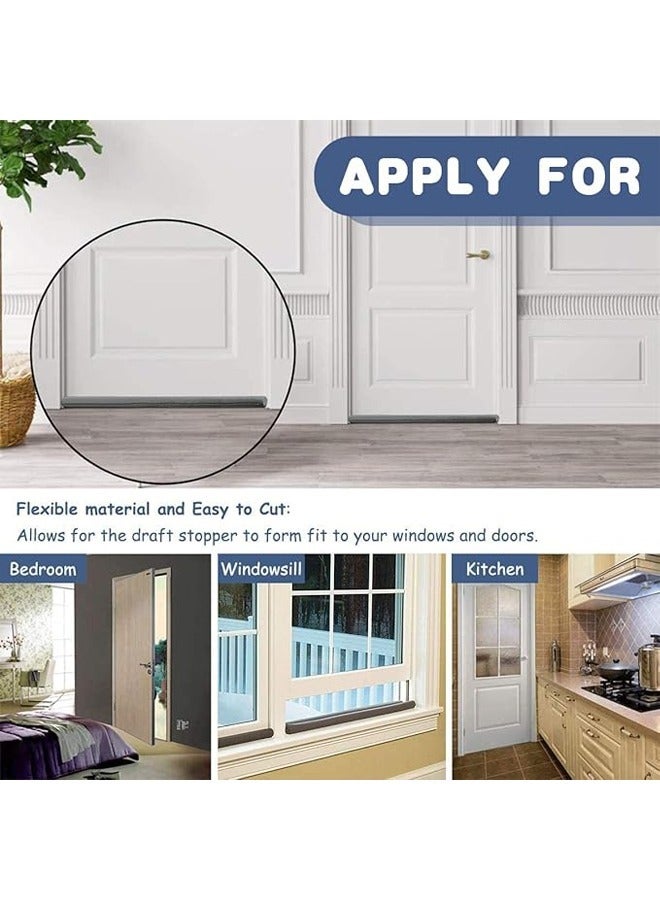 Sealing Strip Brown Door Air Stopper Door Bottom Seal Door Draft and Dust Stopper Color Door Insect Protector (Brown) - Image 5