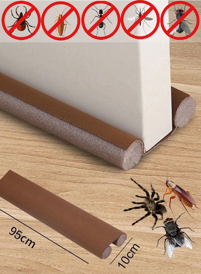 Sealing Strip Brown Door Air Stopper Door Bottom Seal Door Draft and Dust Stopper Color Door Insect Protector (Brown) - Image 1