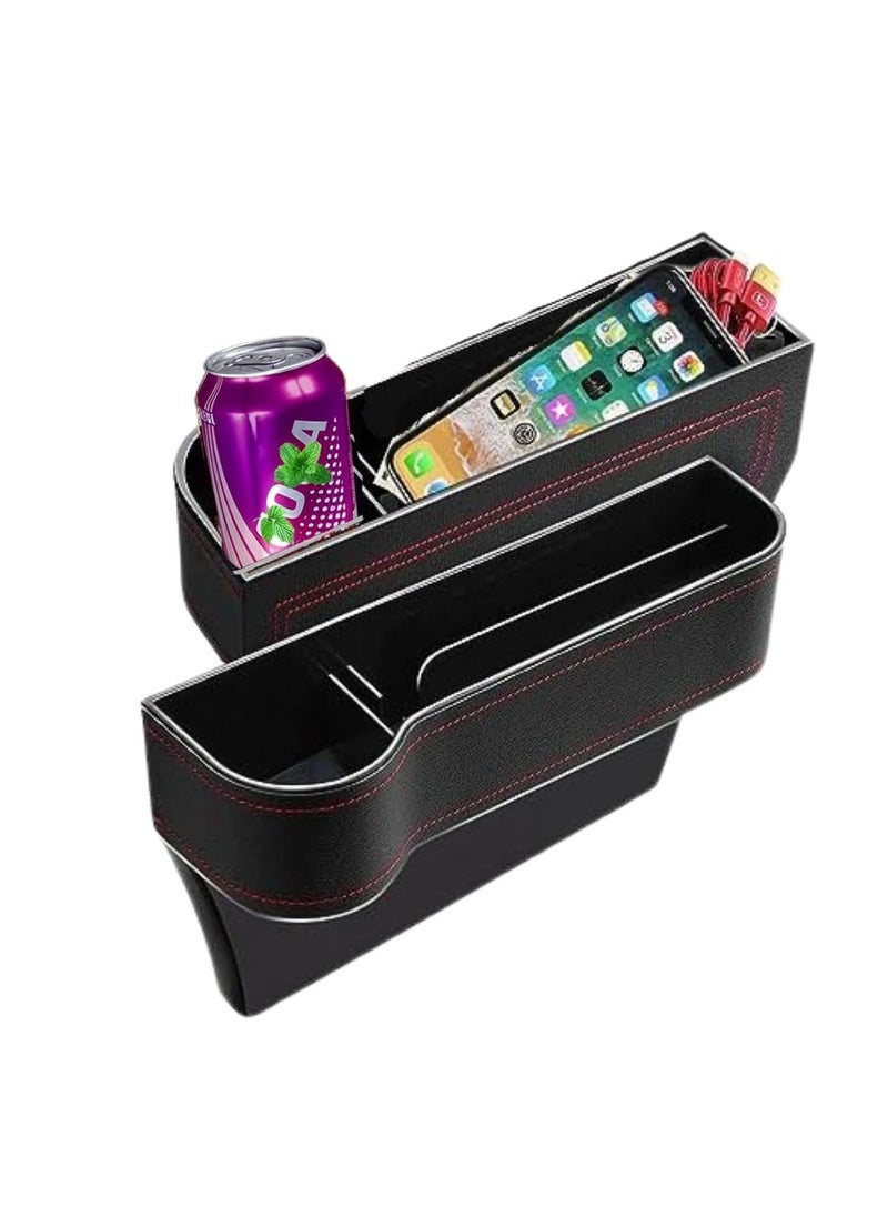 MOTRK MOTRK Cup Holder, Car Seat Gap Organizer, Car Interior Accessories, Car Cup Holder, Seat Organizer and Storage Box for Keys, Wallet, Pen, Cards (2 Pack) (black) 