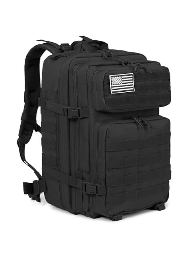 TRASSLE 45L Backpack For Men Molle Daypack 3 Day Bug Out Bag Hiking Rucksack With Bottle Holder  - Image 1