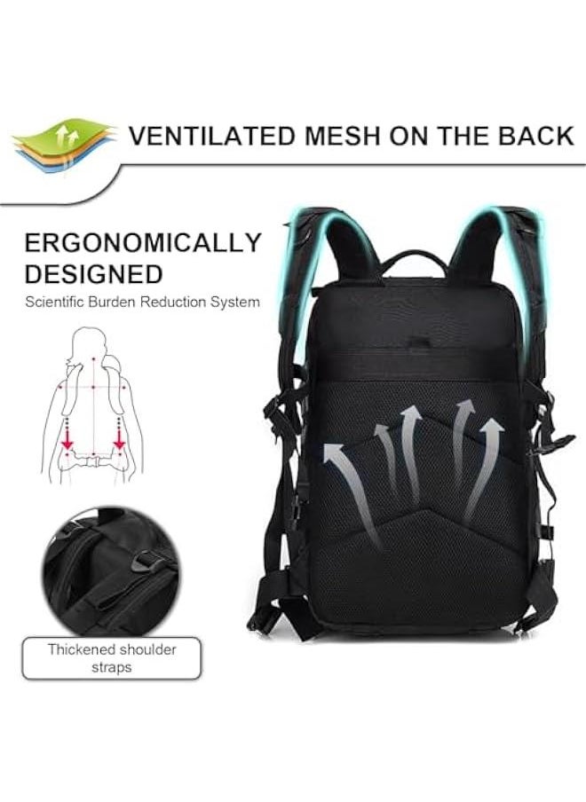 TRASSLE 45L Backpack For Men Molle Daypack 3 Day Bug Out Bag Hiking Rucksack With Bottle Holder  - Image 4