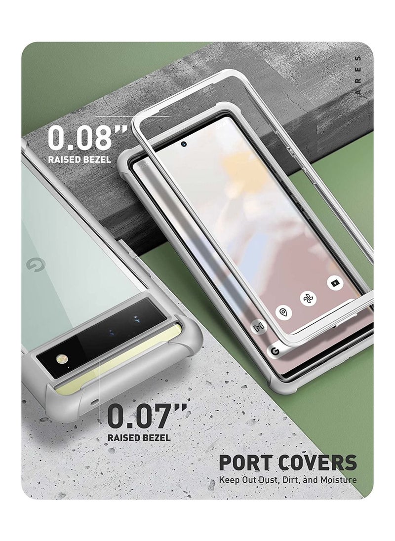 سلسلة آريس مصممة لجراب Google Pixel 6 (2021) ، جراب ممتص للصدمات شفاف بطبقتين بدون واقي شاشة مدمج (رمادي)