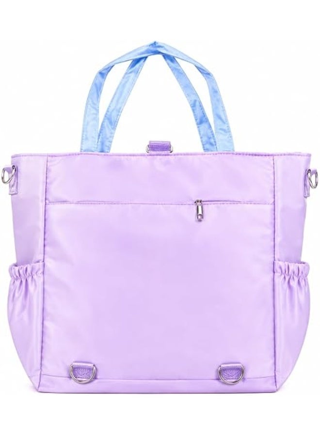 Cute Tote, Big Handbag, Multiple Pockets, Adjustable Strap, Casual, 36x30cm Purple - Image 2
