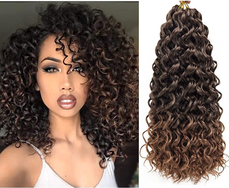 QRHSUKA شعر محبوك بنمط GoGo Curl للنساء، بتموجات مائية وشعر بشري مموج، إضافات شعر صناعية (طول 14 بوصة، عبوة تحتوي على 6 قطعات)، اللون T1B/30 - Image 1