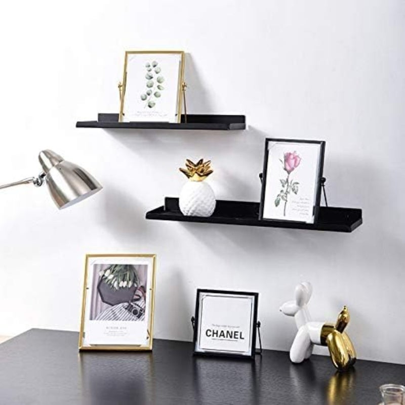Set of 3 Glass Photo Frame Collection - Modern Metal Geometric Picture Frame with Glass Cover, Metal Tabletop Standing Glass Floating Picture Frame Home Decor Artwork Photo Display Black - Image 5