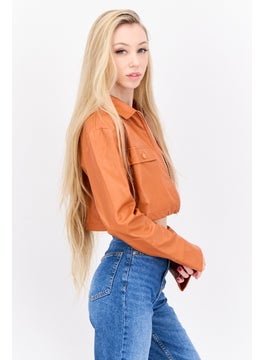 PUBLIC DESIRE Women Solid Motorcycle Jacket, Rust  - Image 2