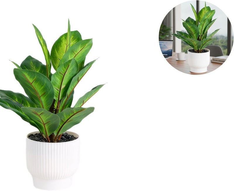 Artificial Green Plant Decoration for Indoor Spaces, Realistic Plants in Pots for Home Office and Commercial Use - Image 4