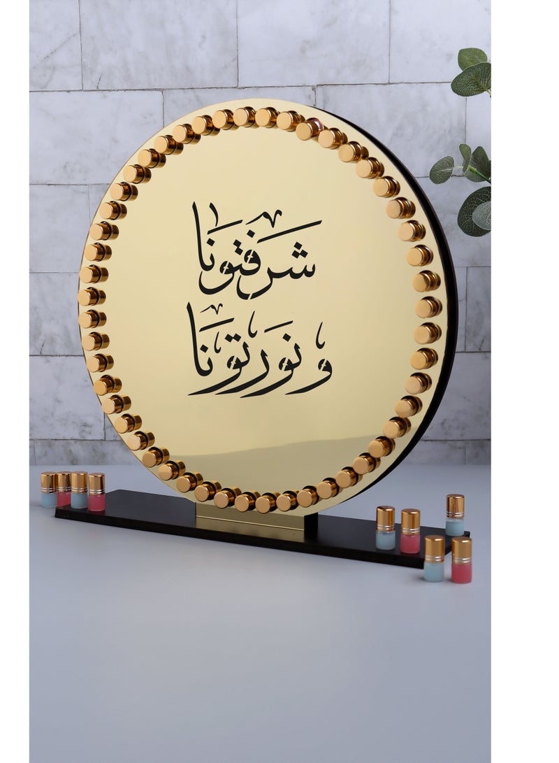 حكاية شمعة استاند 50 حبة مسك فاخر (شكل دائري) محفور عليها عبارة شرفتونا و نورتونا - Image 1