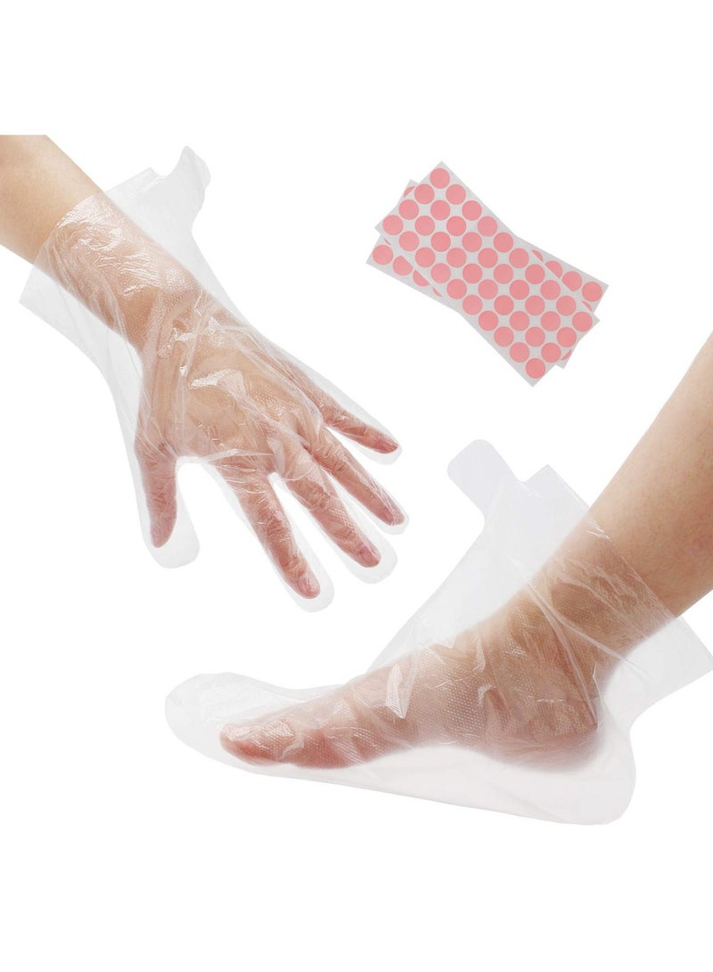 Segbeauty Segbeauty 200pcs Paraffin Wax Bath Liners, Plastic Socks for Moisturizing, Paraffin Baths Gloves for Hand, Foot Covers Pedicure Bags for Feet Thermal Hot Wax thera-py SPA Paraffin Wax Machine  - Image 1