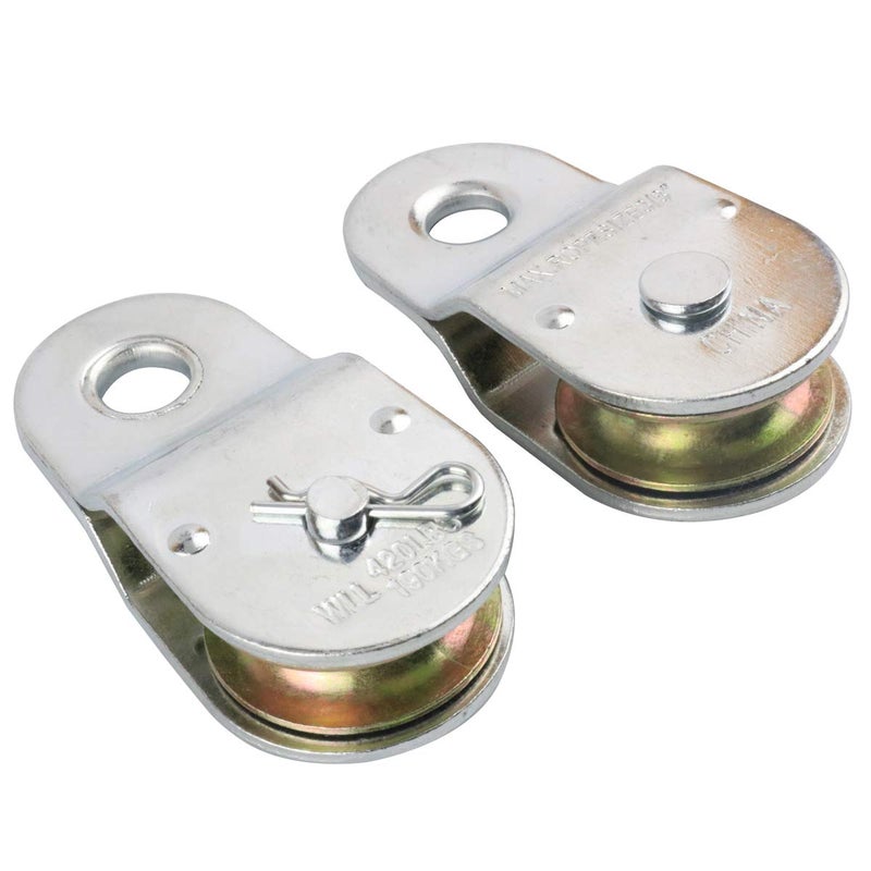 Nxtop Zinc Plated Fixed Single Pulley Fixed Eye Steel Pulley 1-1/2" (2 Pack) - Image 2