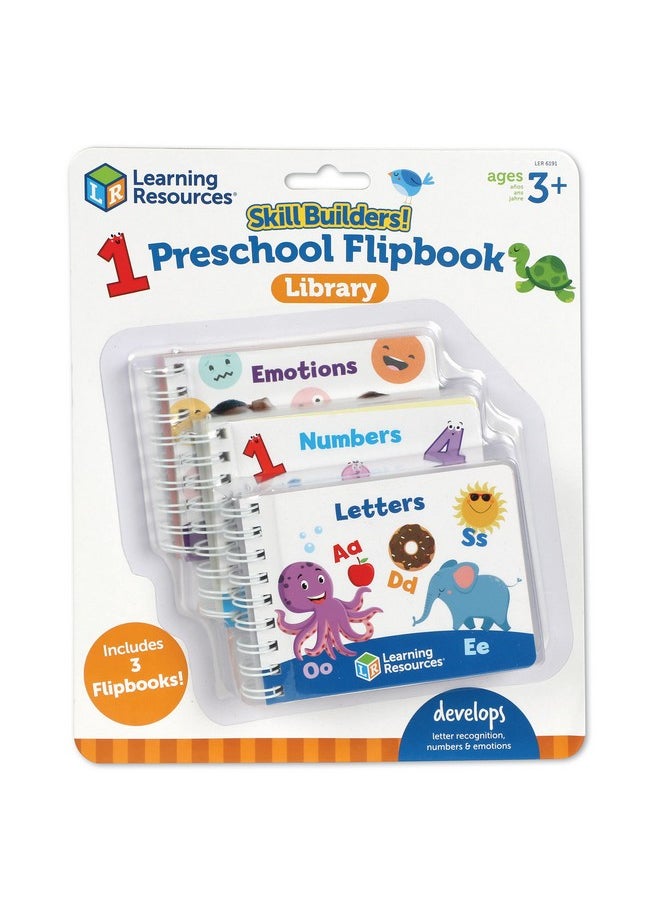Learning Resources Learning Resources Skill Builders! Preschool Flipbooks -3 Pieces, Ages 3+, Preschool Learning Activities, ABC and Numbers for Toddlers, Activity Book  - Image 1