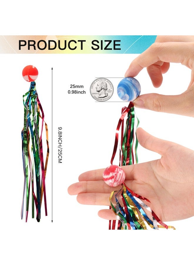 Pllieay 50 Pieces Comet Balls, Assorted Colors Bouncy Balls with Colorful Streamers, Rubber Balls for Kids Party Favors, Prizes, Birthdays Gift - Image 2