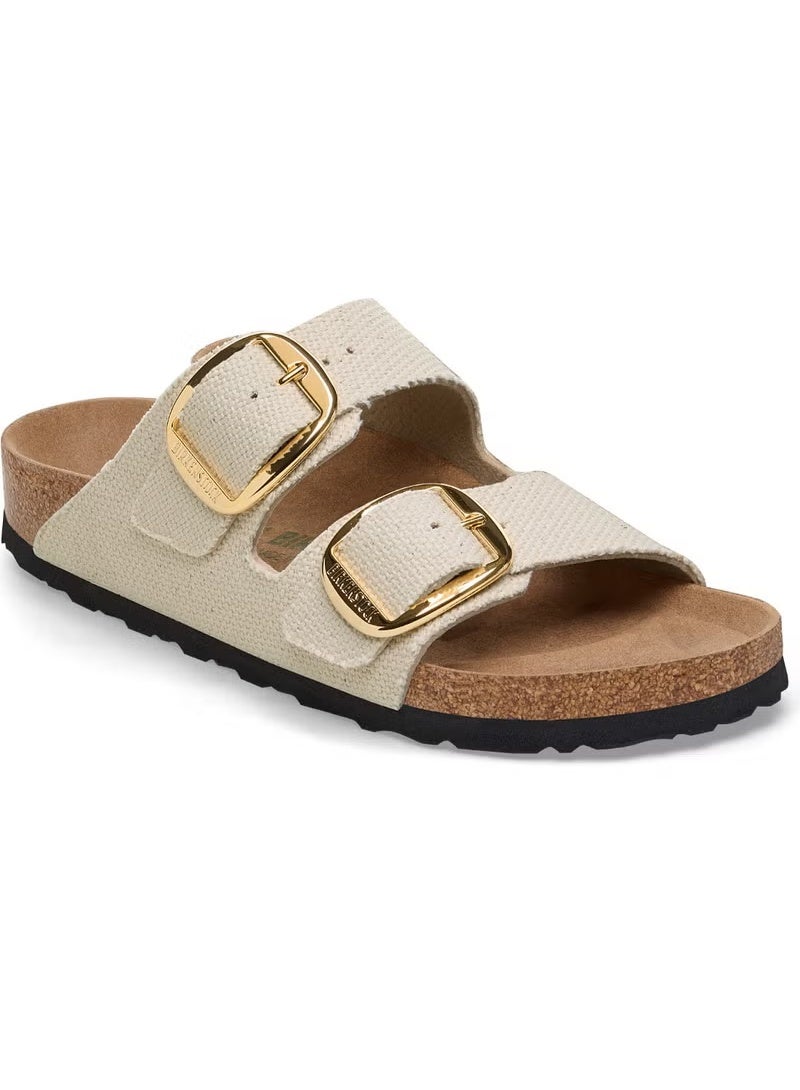 BIRKENSTOCK Arizona Big Buckle Tex Rough Canvas Vegan 1026726-Eggshell - Image 1