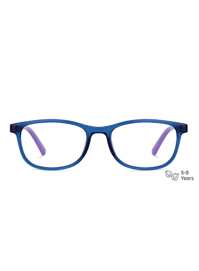 Hooper Hooper By Lenskart For Kids Age 5-8 yrs | Zero Power Bluecut & Antiglare Computer Eyeglasses For Eye Protection And Strain | Blue Transparent Purple Rectangle | HP D10016M