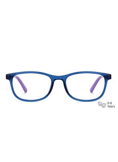Hooper Hooper By Lenskart For Kids Age 5-8 yrs | Zero Power Bluecut & Antiglare Computer Eyeglasses For Eye Protection And Strain | Blue Transparent Purple Rectangle | HP D10016M  - Image 1