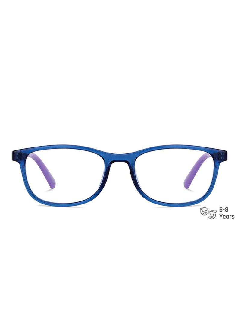 Hooper Hooper By Lenskart For Kids Age 5-8 yrs | Zero Power Bluecut & Antiglare Computer Eyeglasses For Eye Protection And Strain | Blue Transparent Purple Rectangle | HP D10016M  - Image 1