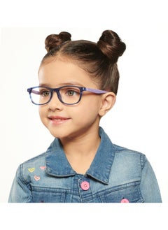 Hooper Hooper By Lenskart For Kids Age 5-8 yrs | Zero Power Bluecut & Antiglare Computer Eyeglasses For Eye Protection And Strain | Blue Transparent Purple Rectangle | HP D10016M  - Image 4