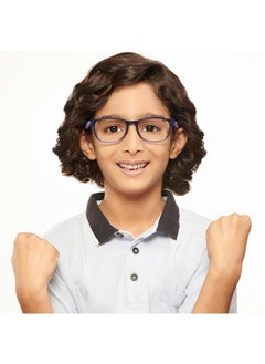 Hooper Hooper By Lenskart For Kids Age 5-8 yrs | Zero Power Bluecut & Antiglare Computer Eyeglasses For Eye Protection And Strain | Blue Transparent Purple Rectangle | HP D10016M  - Image 3
