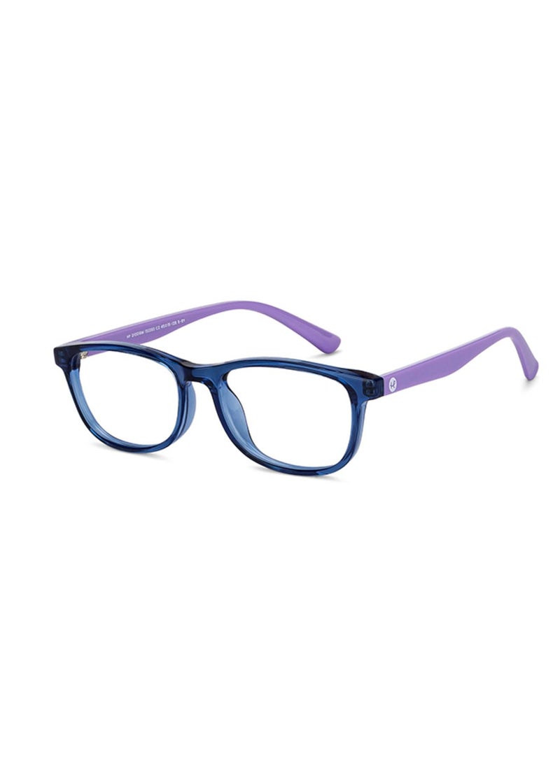 Hooper Hooper By Lenskart For Kids Age 5-8 yrs | Zero Power Bluecut & Antiglare Computer Eyeglasses For Eye Protection And Strain | Blue Transparent Purple Rectangle | HP D10016M  - Image 2