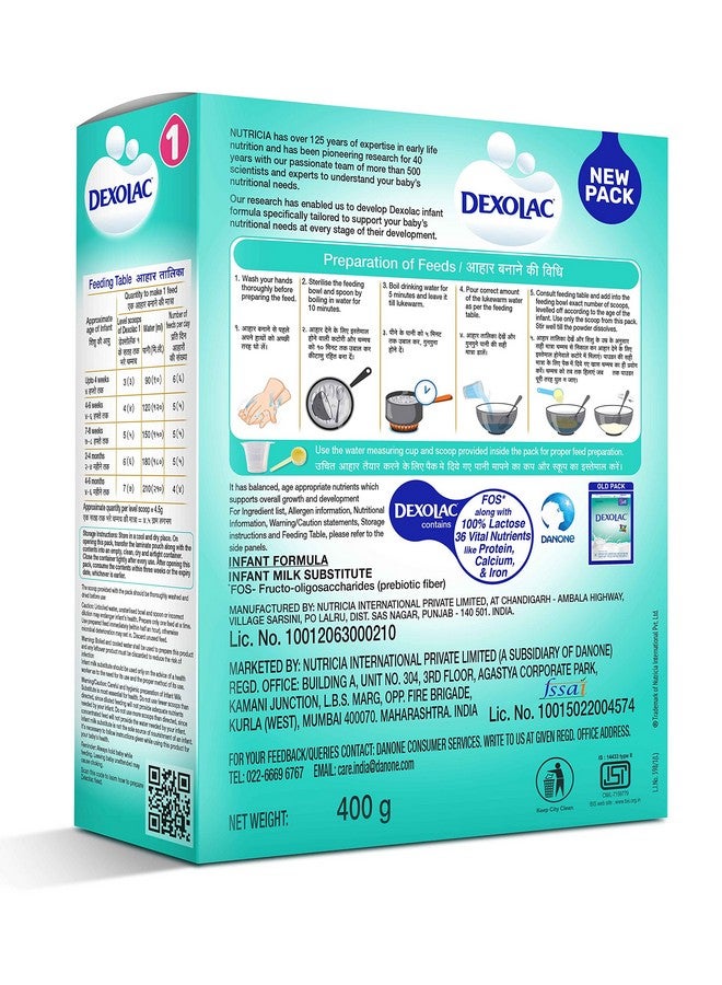 Dexolac Infant Formula Milk Powder For Babies - Stage 1 (Upto 6 Months) - With Fos And 36 Vital Nutrients - 400G - Bib Pack - Image 3