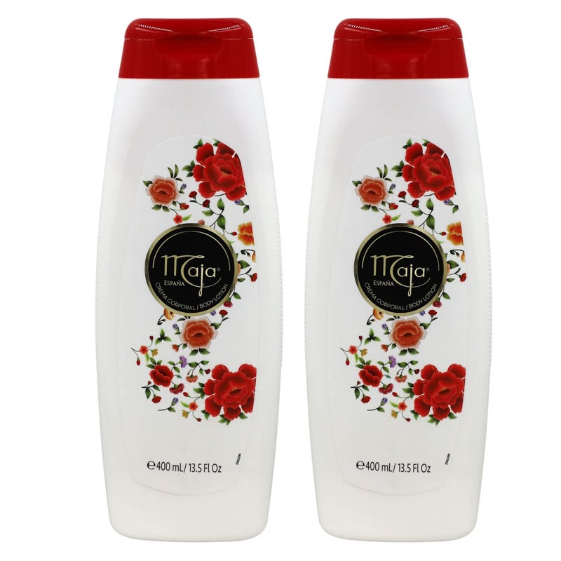 Maja Extreme Moisture Body Lotion, Perfumed Body Lotion for Extra Dry Skin, Assists in Moisturizing Keeping your Skin Hydrated, with Almond Oil and Vitamin E, 2-Pack of 13.5 FL Oz each, 2 Bottles - Image 1