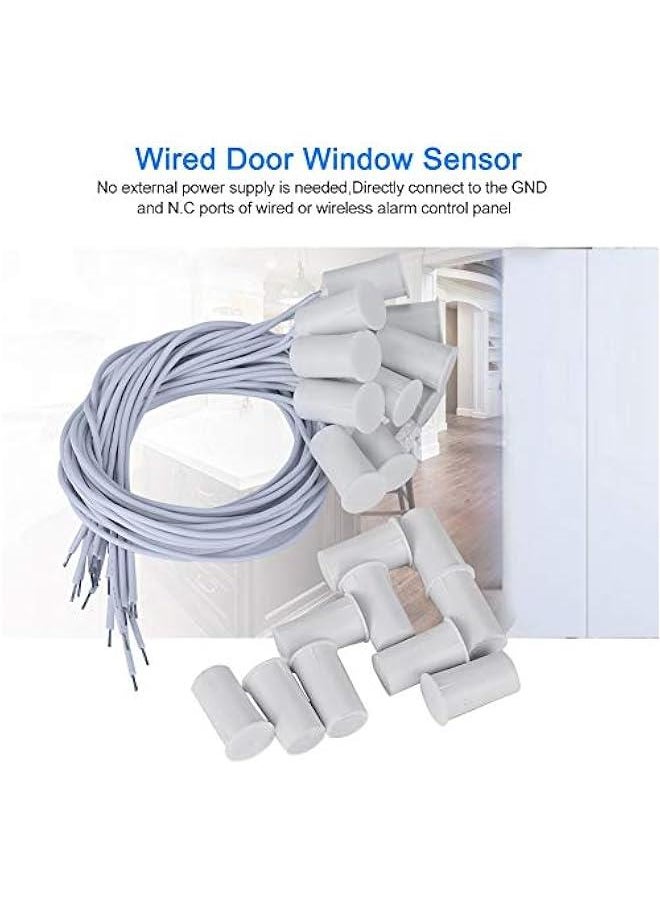 Generic - 10pcs NC Recessed Wired Door Window Sensor Magnetic Reed Switch for Home Security Alarm System, Magneti Door Switch, Sensor - Image 1