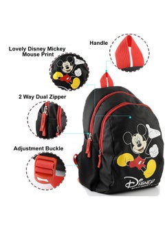 Kuber Industries Kuber Industries Polyester Waterproof Disney Mickey Mouse Print Backpack|Sturdy School Bag For Kids,14 Inch (Black)  - Image 5