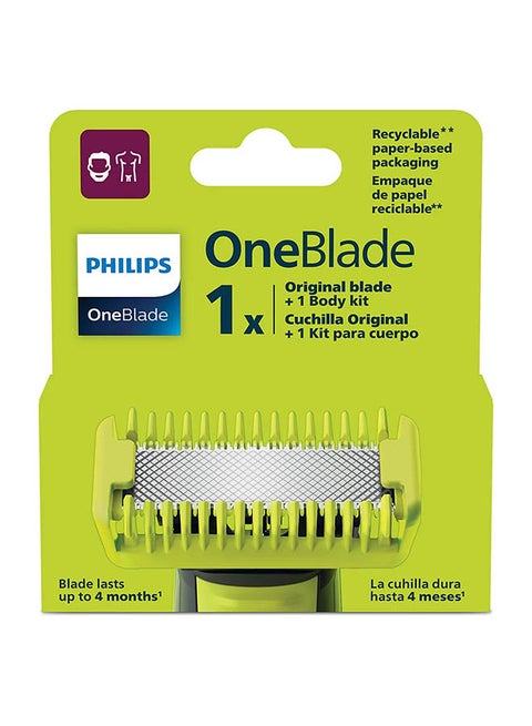 OneBlade Replacement Blades | 1 x Original Body Blade And 1 Body Kit| Fits with all OneBlade handles-  QP610/51