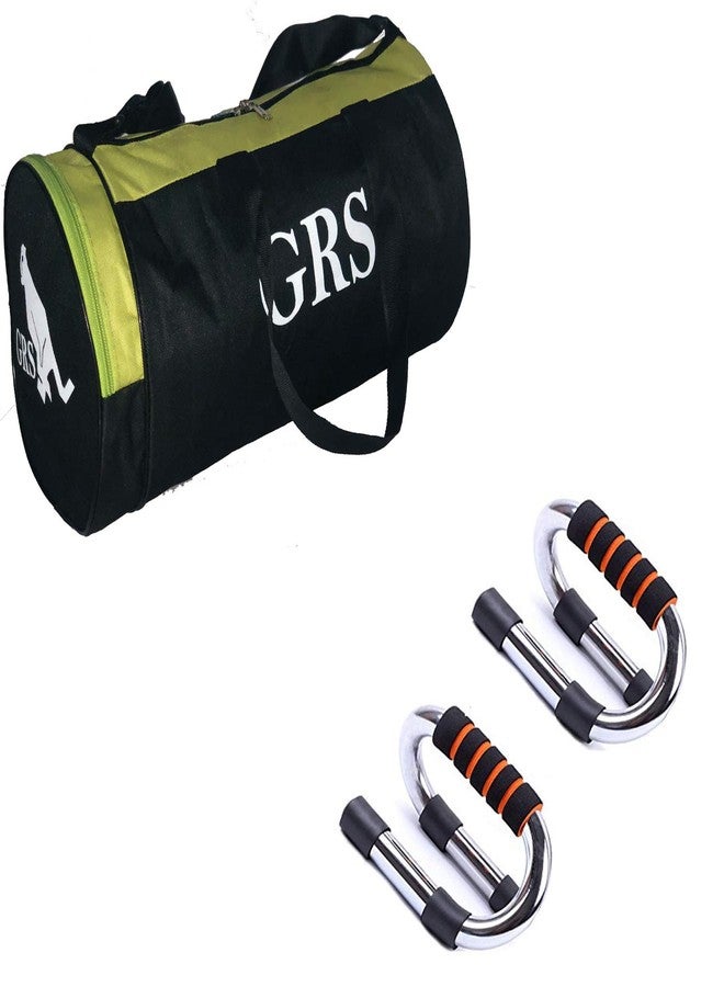 Grès GRS® SUPER_42 Push-up Bars - Strong Steel Pushup Stands & Gym Duffel Bag (Kit) - Image 1