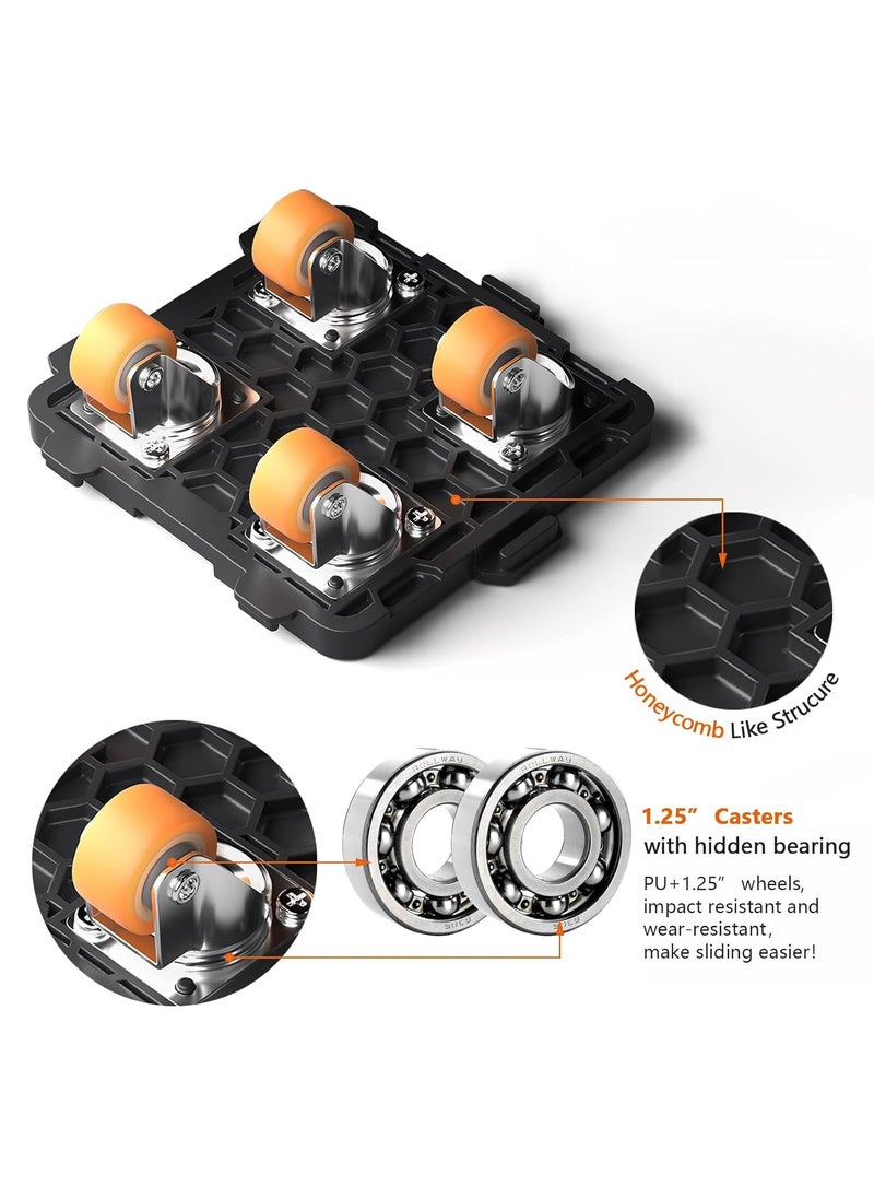 TOPHAVEN TOPHAVEN Furniture Mover & Lifter Set, 360° Rotation Wheels, 300 Kg Capacity, ABS & Steel, Multicolour, Square, For Heavy Furniture, Refrigerator, Sofa, Cabinet  - Image 4