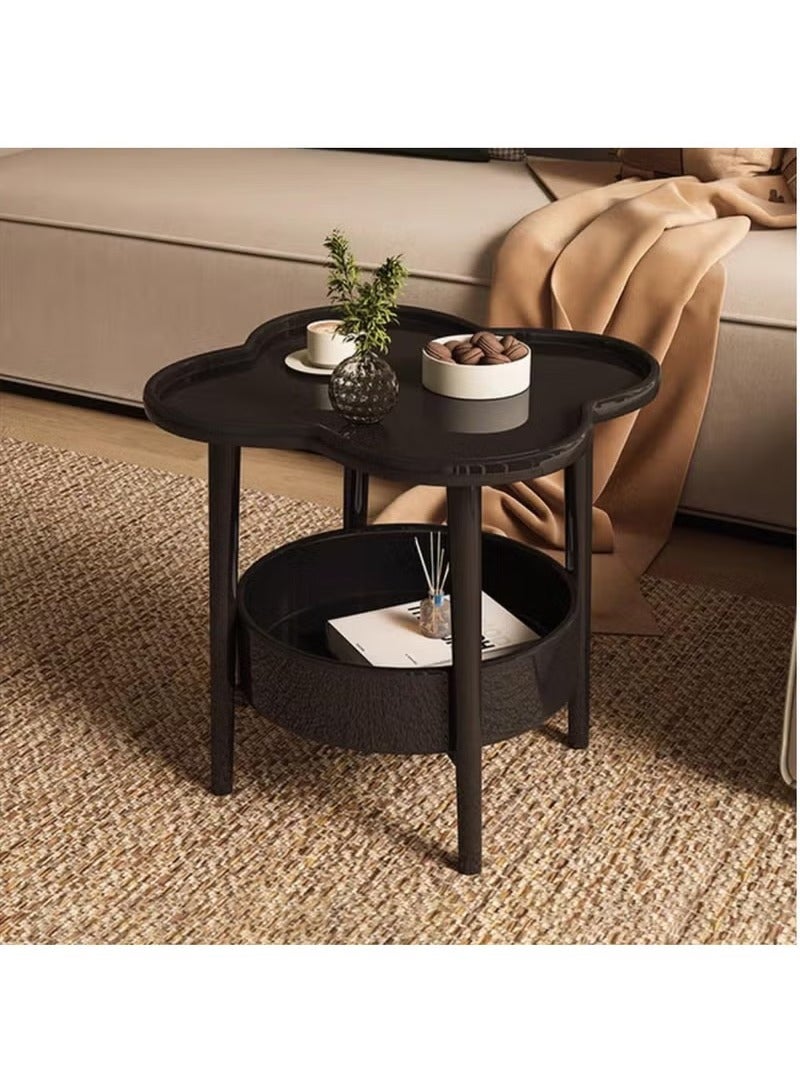 Arabest 2-Tier Side Table, Sofa Side Table, Plastic Side Table, Small Side Table, Small Side Table for Leisure, Beautifully Decorated Table for Living Room, Suitable for Cups, Vases, Books, Etc(Black)  - Image 5