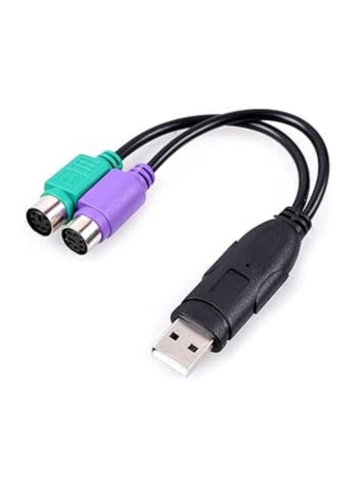 ماركة غير محددة - كيبل تحويل USB الى PS2 مناسب للكيبورد والماوس والماسح الضوئي وكيبلات تحويل ذكر وانثى - Image 1