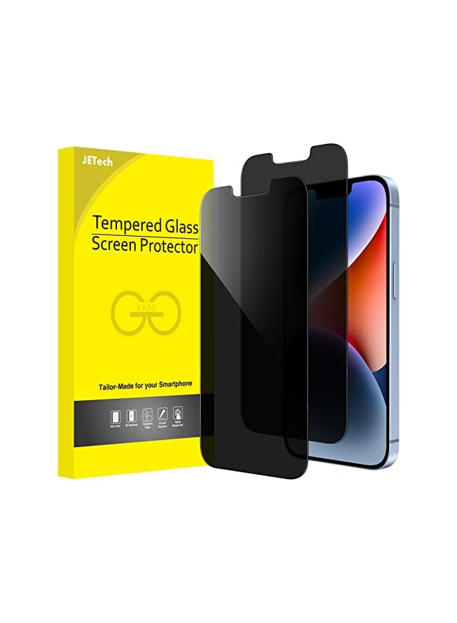 Jetech Privacy Screen Protector for iPhone 14 Plus 6.7-Inch, Anti Spy Tempered Glass Film, 2-Pack - Image 1