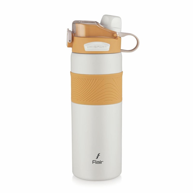 Flair FLAIR Onyx Vacuum Insulated Stainless Steel Sports Aqua Water Bottle - 800 ML, Beige Color, Thermal Bottle, Leak Proof, Drinking Bottle for Office, Home, Kitchen, Hiking, Treking - Image 1