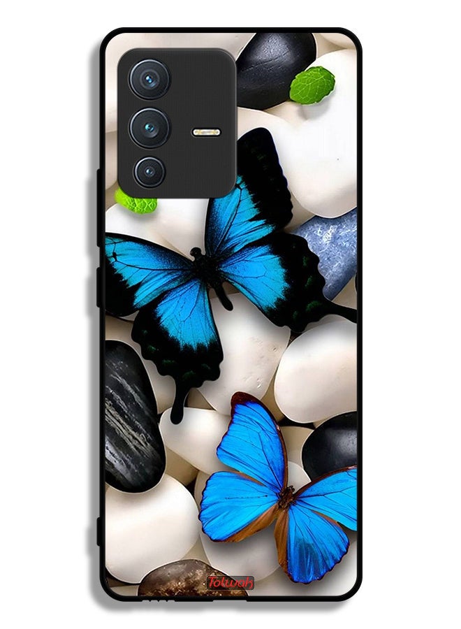 Tolwak Vivo S12 5G Protective Case Cover Butterflies On Stones - Image 1