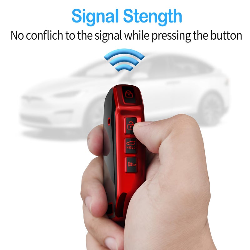 Tukellen for Kia Key Fob Cover,Special Soft TPU Key Case Cover Protector Compatible with Cerato Ceed Forte NIRO Sorento Seltos Sportage Soul Telluride Remote/Smart Key,Key Shell-Red - Image 5