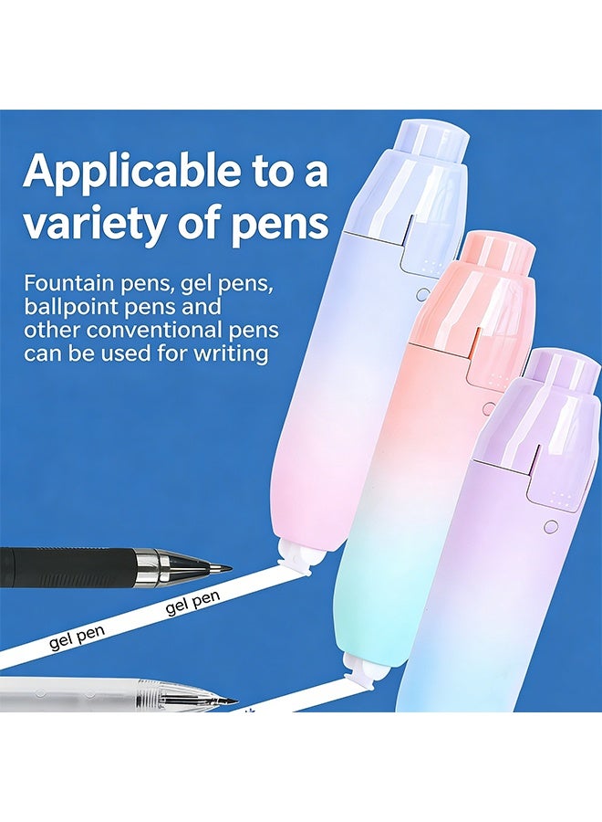 4 Pcs Retractable Correction Tape,Refillable Press Type Correction Tape Pen,for Men and Women Office Supplies Correctors Tapes - Image 2