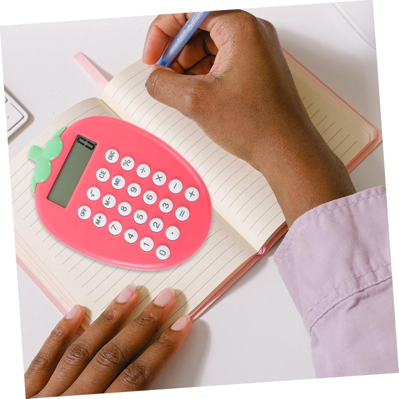 Portable Solar Calculator for Students Compact and Lightweight Office Tool for Calculations Fun Strawberry Design - Image 2