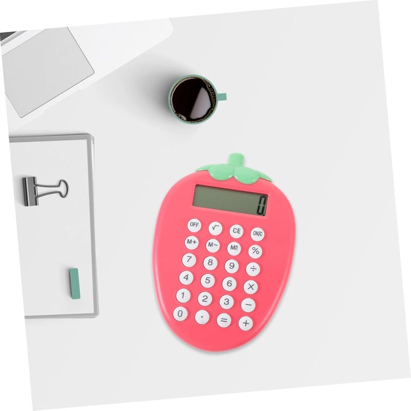 Portable Solar Calculator for Students Compact and Lightweight Office Tool for Calculations Fun Strawberry Design - Image 3