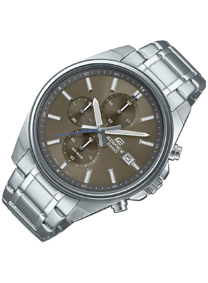 Casio Men Watch Edifice Chronograph Brown Dial Stainless Steel Band EFV-610D-5CVU - Image 2