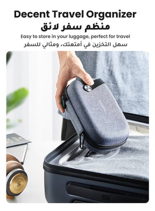Electronics Bag, Tech Accessories Case, Organizer Case for Travel Electronics, Water-Resistant Shockproof Organizer Pouch Compatible with Charger, Charging Cables, Flash Drive, Headphones, Etc grey - view 5