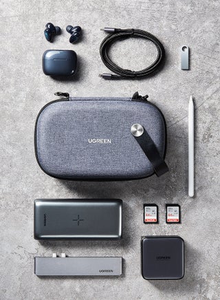 Electronics Bag, Tech Accessories Case, Organizer Case for Travel Electronics, Water-Resistant Shockproof Organizer Pouch Compatible with Charger, Charging Cables, Flash Drive, Headphones, Etc grey - view 3