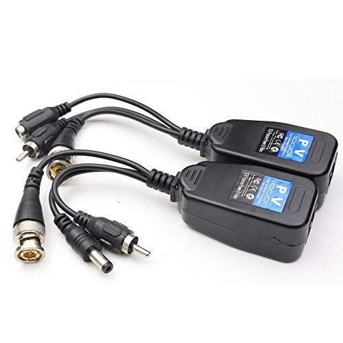 ANHAN Passive Video Balun with Power Long Distance Network Transceiver Cat5e/Cat6 Cable to BNC Male Connector bnc to rj45 adapter Transmitter for Full HD Security Surveillance Camera System 1Pair - Image 3