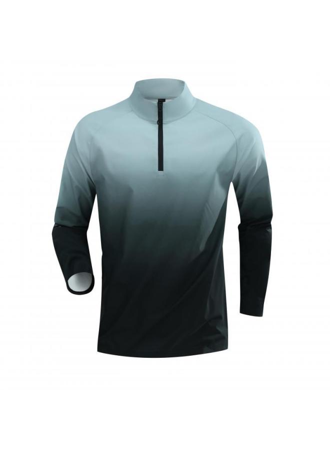 New Men's Fitness Clothing Long-sleeved Half-zip T-shirt Running Clothing Stand-up Collar Quick-drying Outdoor Mountaineering Sports Cycling Clothing Pants