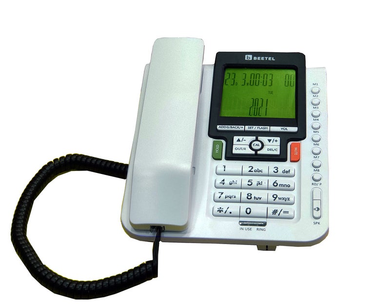 Beetel M71N Caller ID LANDLINE Phone with 2 Way Speaker and 8 ONE Touch Memory (White) - Image 4