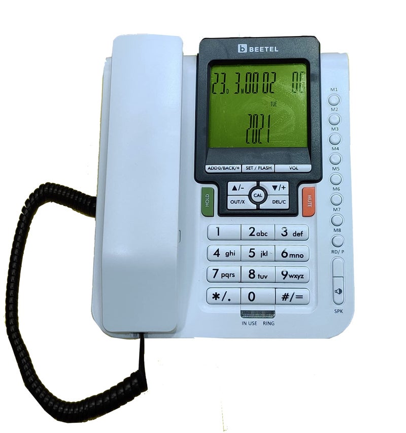 Beetel M71N Caller ID LANDLINE Phone with 2 Way Speaker and 8 ONE Touch Memory (White) - Image 2